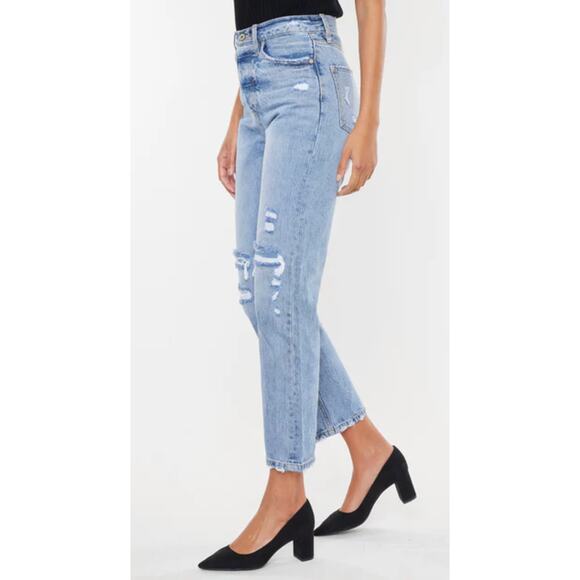 KanCan Kiara Ultra High Rise 90s Button Fly Boyfriend Jeans Womens Size 29 New - Picture 2 of 14